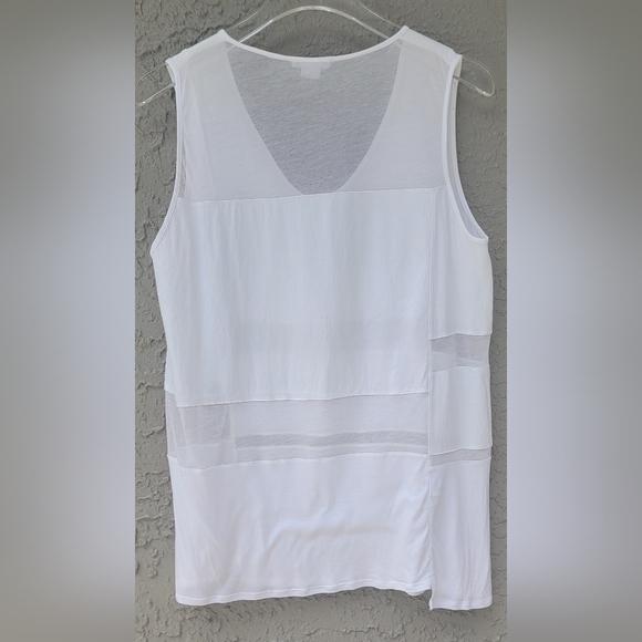 Helmut Lang white sleveless patchwork asymmetrical top size small - Picture 6 of 8